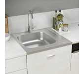 Vidaxl fregadero de cocina con escurridor acero inox 600x600x155 mm