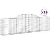 Cestas de gaviones valla de jaula muro de contención arqueado 1 juego de 2 300 x 30 x 80/100 cm hierro ga 02_0040550