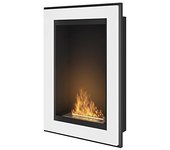 Chimenea de bioetanol empotrada frame 550 simplefire blanca con cristal