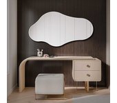 Espejo de pared irregular para colgar 134x74cm – espejo decorativo para salón, baño, entrada (lus216)