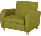 Homcom sillón infantil mini sofá para niños de +3 años con asiento acolchado reposabrazos y estructura de madera carga máx. de 65 kg 49x45x44 cm verde