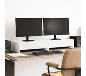 Vidaxl soporte monitor y cajones madera ingeniería blanco 100x27x15cm
