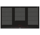Placa de inducción empotrada siemens ex975lxc1e de 5 quemadores en acero inoxidable negro