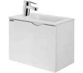 Pack mueble de baño lavabo cerámico + grifo monomando + desagüe sanindusa alicante 60 color haya