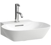 Laufen ino lavabo con enjuague manual, 1 agujero para grifo, con rebosadero, 450x410mm, h8163007571041, color: blanco mate