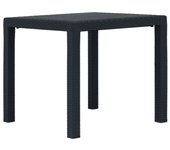 Mesa de jardín plástico aspecto ratán gris antracita 79x79x72 cm