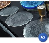 6 platos de pizza transparentes de moda de 32 pulgadas de vidrio