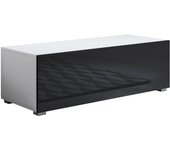 Mueble tv con patas 2 cm | mueble de televisión | mueble de salón | 1 puerta | 100x32x40cm | modelo luke h1 | blanco y negro brillo