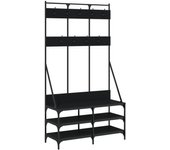 Perchero con zapatero negro 100x40x184 cm