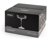 Pack de 4 copas de champán roma en cristal transparente cl 23