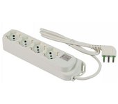 Multisocket 4 sockets schuko italian/german 2p+t 16a cable 1,5m plug italian std. 2p+t 10a with switch linea retail fanton 474204
