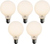 Juego de 5 bombilla led regulable e27 opal g95 5w 450lm 2700k