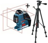 Láser en cruz gll 3-80 c + trípode bt 150 bosch professional - 0601063r01