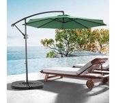 Sombrilla rectangular grande de 45,7 m para exteriores, de doble cara, con manivela (verde oscuro)