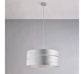 Mambo - lámpara de suspensión en hierro lacado blanco con decoración. plata antigua y cables de acero regulables 3 luces 120 - ø45 - bl157-3-arg