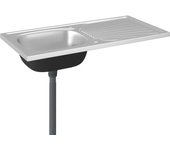 Fregadero de cocina eu y escurridor fregadero empotrado fregadero de cocina interior hogar plata 100 x 50 02_0002431