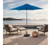 Sombrilla rectangular grande de 45,7 m para exteriores, de doble cara, con manivela (azul)