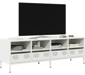 Vidaxl mueble para tv acero laminado en frío blanco 135x39x43,5 cm