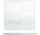 Platos de vidrio, 20x20 cm, efecto bambú, h&h, transparente
