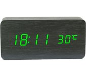 Reloj despertador digital led green