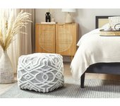 Beliani puf bhilwara algodón gris 40 cm 40 cm 40 cm