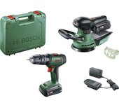 Taladradora percutora universal 18v 2x2ah + lijadora bosch advorbit - 06039d410a
