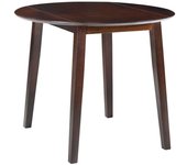 Mesa de alas abatibles redonda mdf marrón