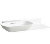 Laufen ino lavabo, sin agujero para grifo, con rebosadero, repisa cerámica derecha, 900x450mm, h8133024001091, color: blanco con lcc