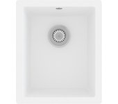 Fregadero de cocina con rebosadero 38 x 46 cm granito blanco 02_0002396
