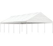 Belvedere con techo blanco 11,15x5,88x3,75 m polietileno