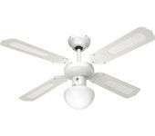 Ventilador de techo bali ø 107 cm blanco con 4 aspas blancas / cañas + iluminación