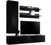 Mueble para tv fly h1 de diseño, color negro brillante. mueble colgante moderno y a la moda para su salón.
