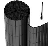 Pantalla de privacidad de caña de pvc para jardín, balcón, valla de protección visual, gris, 120 x 700 cm