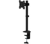 Soporte para monitor con rotación, 10-32 pulgadas, máx. 8 kg, brazo giratorio ajustable en altura con inclinación, vesa 75x75/100x100, acero (negro)