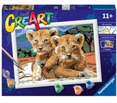 Juego creativo ravensburger creart lion cub, modelo 23616, para los amantes de los animales
