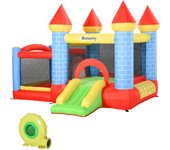 Castillo inflable infantil outsunny tela oxford, poliéster multicolor 280x260x210 cm