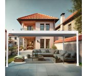 Kokoon 3 - pérgola bioclimática autoportante (blanco - 4,00m x 3,050m)