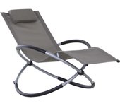 Tumbona mecedora de jardín outsunny metal y texteline gris 154x80x84 cm