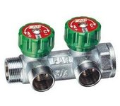 Colector de 2 vías macho-hembra con topes manuales far 3825 - 3/4