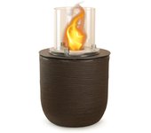Chimenea de bioetanol brasero de suelo para jardín para interior y exterior raffaello terra marrone d.35 x h55