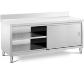 Mueble bajo en encimera de cocina con puertas correderas con respaldo (capacidad de 600 kg, acero inoxida 14_0005090