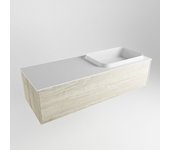 Mondiaz erin 120cm mueble de baño color light brown grey con 1 cajón. con lavabo ridge derecho 1 orificio color talc