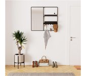 Miroir d'entrée en métal noir l90 x h80 cm wilko