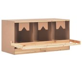 Ponedero para gallinas 3 compartimentos madera pino 96x40x45 cm 96 x 40 x 45 cm / multicolor