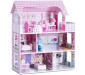 Casa de muñecas con muebles y accesorios, 3 niveles, casa de princesa, casa de juegos con sala de estar, dormitorio o baño