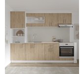 Set cocina haaus karo v20, madera natural/blanco, encimera thermo 28 mm, l 260 cm