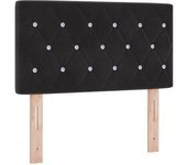 Cabecero con botón de cristal tufted negro 80 cm terciopelo cfw8547679