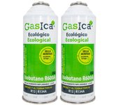 Pack ahorro (2x226gr) botellas gas refrigerante gasica d2 sustituto de r12, r134a