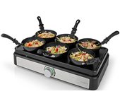 Wok party crepera 6 personas 600w recubrimiento antiadherente sartén wok set x6 crepes tortillas nedis