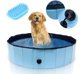 Piscina plegable para perros con válvula para mascotas en pvc piscina infantil 120 x 30 cm